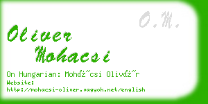 oliver mohacsi business card